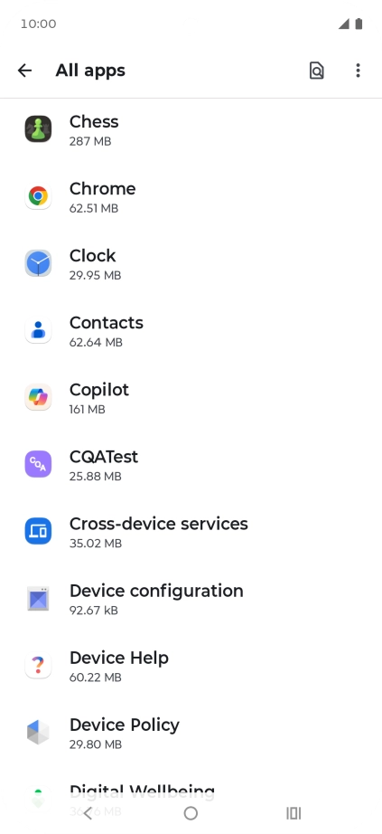 Press the required app.