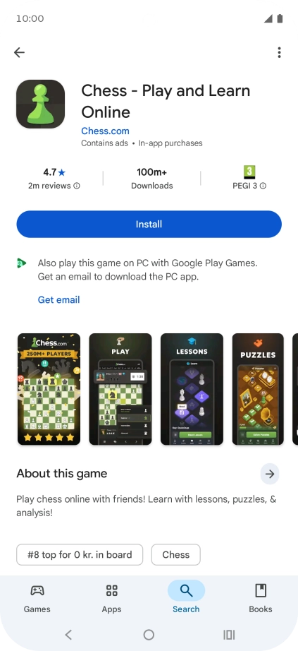 Press Install and follow the instructions on the screen to install the app.