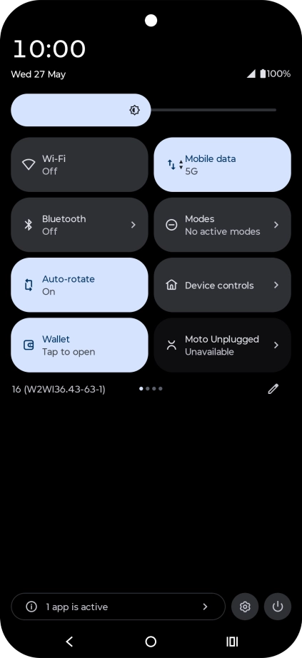 Press the settings icon.
