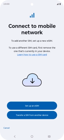 Press Set up an eSIM.