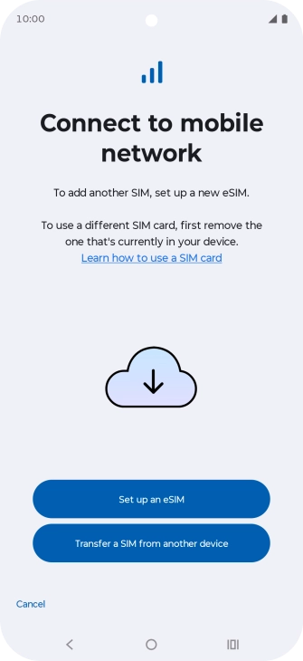 Press Set up an eSIM.