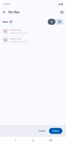 To create a new folder, press the new folder icon and follow the instructions on the screen to create a new folder.