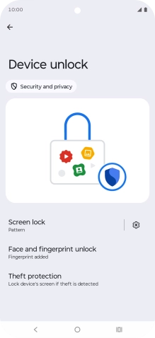 Press Screen lock and key in the additional phone lock code you created earlier.