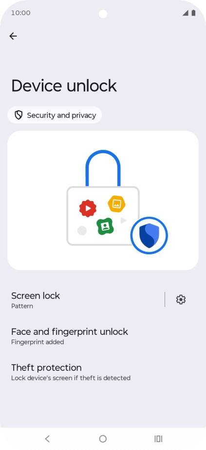 Press Screen lock and key in the additional phone lock code you created earlier.