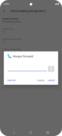 Press TURN OFF. Press TURN OFF.