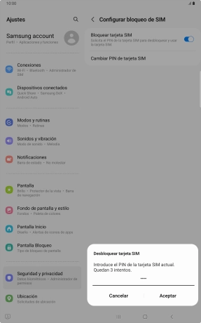 Introduce tu código PIN y pulsa Aceptar. Introduce tu código PIN y pulsa Aceptar.
