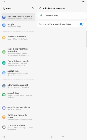 Pulsa Añadir cuenta. Pulsa Añadir cuenta.