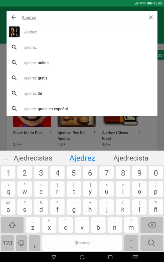 Introduce el nombre del tema o de la app y pulsa el icono de búsqueda.