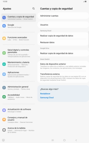 Pulsa Administrar cuentas. Pulsa Administrar cuentas.