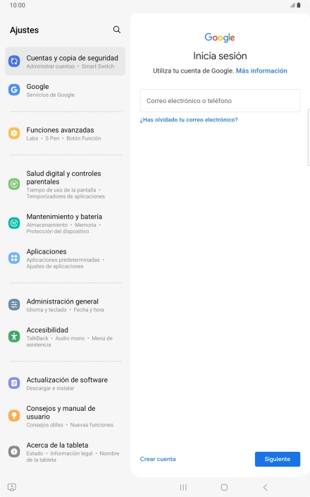 Si no tienes una cuenta de Google, pulsa Crear cuenta y sigue las indicaciones de la pantalla para ver cómo crear una cuenta nueva. Si no tienes una cuenta de Google, pulsa Crear cuenta y sigue las indicaciones de la pantalla para ver cómo crear una cuenta nueva.