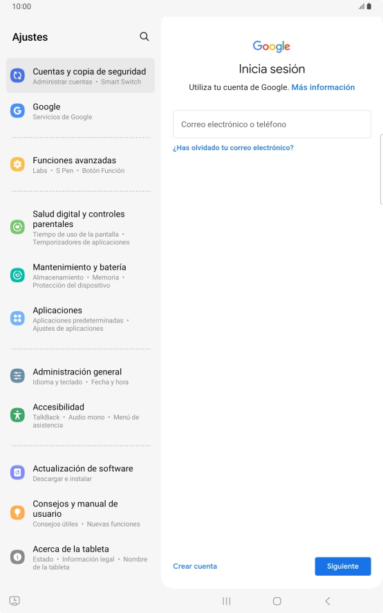 Si no tienes una cuenta de Google, pulsa Crear cuenta y sigue las indicaciones de la pantalla para ver cómo crear una cuenta nueva. Si no tienes una cuenta de Google, pulsa Crear cuenta y sigue las indicaciones de la pantalla para ver cómo crear una cuenta nueva.
