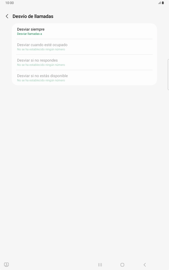 Pulsa el tipo de desvío deseado. Pulsa el tipo de desvío deseado.