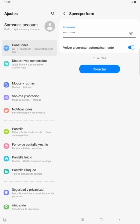 Introduce la contraseña de la red wifi y pulsa Conectar. Introduce la contraseña de la red wifi y pulsa Conectar.