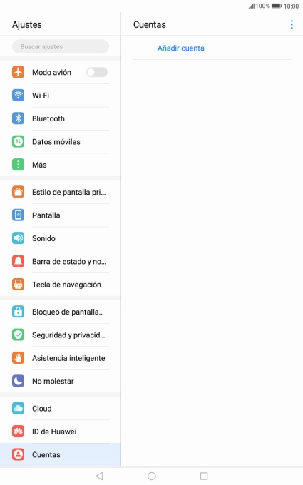 Pulsa Añadir cuenta. Pulsa Añadir cuenta.