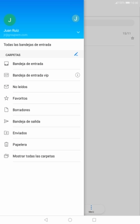 Pulsa la cuenta de correo electrónico deseada. Pulsa la cuenta de correo electrónico deseada.