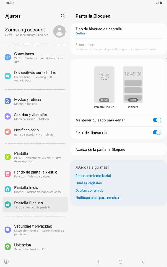 Pulsa Tipo de bloqueo de pantalla. Pulsa Tipo de bloqueo de pantalla.
