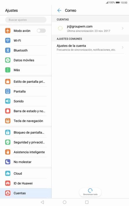 Pulsa Ajustes de la cuenta. Pulsa Ajustes de la cuenta.