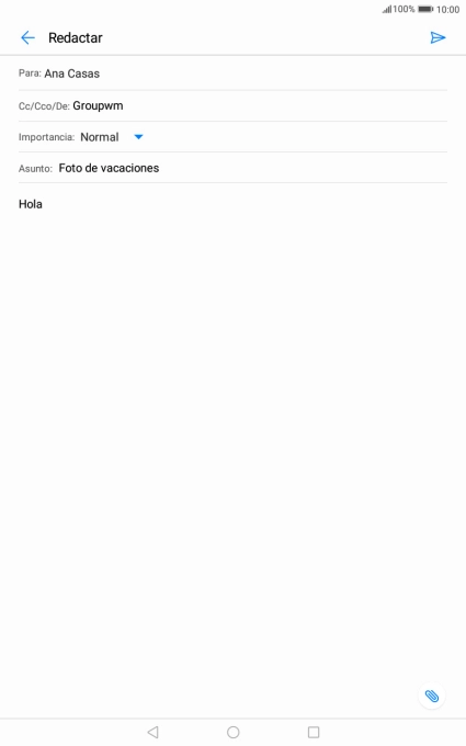 Pulsa el icono de anexos. Pulsa el icono de anexos.