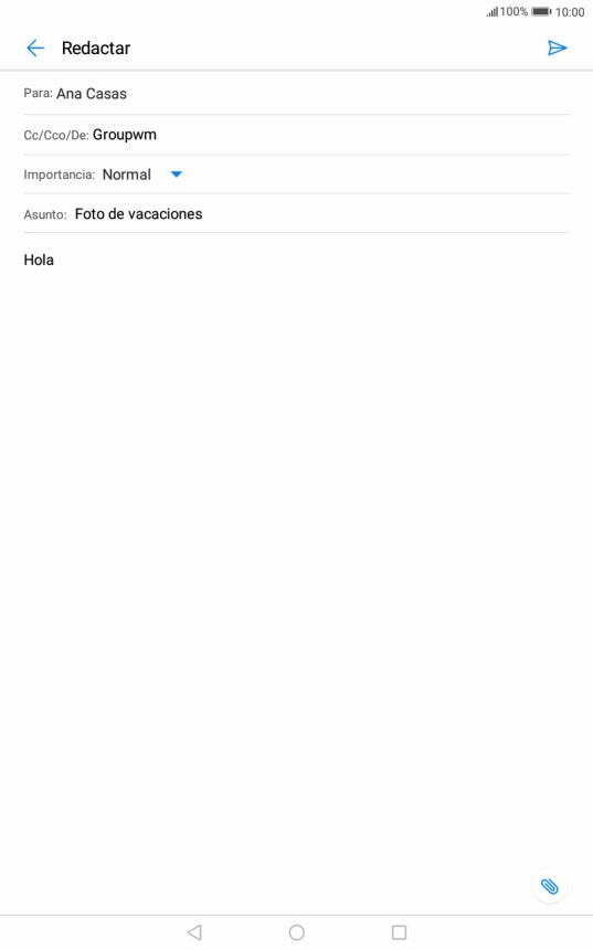 Pulsa el icono de anexos. Pulsa el icono de anexos.