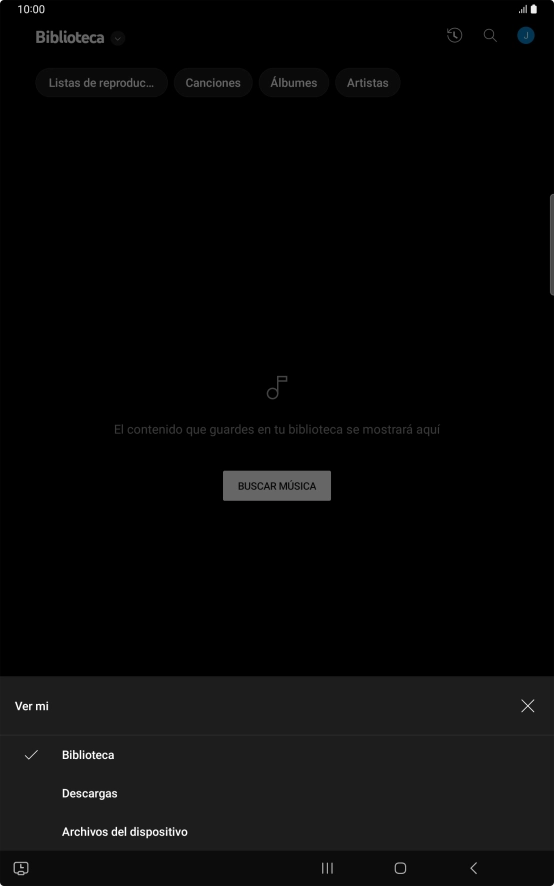Pulsa Archivos del dispositivo y desplázate al archivo de música deseado. Pulsa Archivos del dispositivo y desplázate al archivo de música deseado.