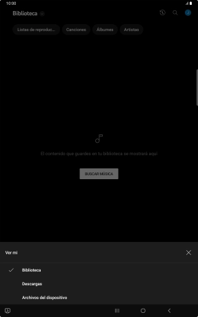 Pulsa Archivos del dispositivo y desplázate al archivo de música deseado. Pulsa Archivos del dispositivo y desplázate al archivo de música deseado.