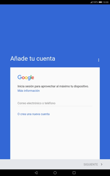 Si no tienes una cuenta de Google, pulsa O crea una nueva cuenta y sigue las indicaciones de la pantalla para ver cómo crear una cuenta nueva. Si no tienes una cuenta de Google, pulsa O crea una nueva cuenta y sigue las indicaciones de la pantalla para ver cómo crear una cuenta nueva.
