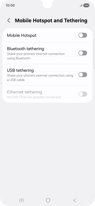 Press Mobile Hotspot.