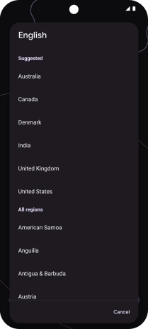 Press the required country or area.