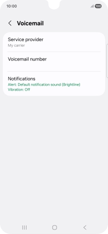 Press Voicemail number.