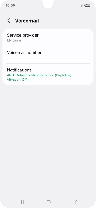 Press Voicemail number.