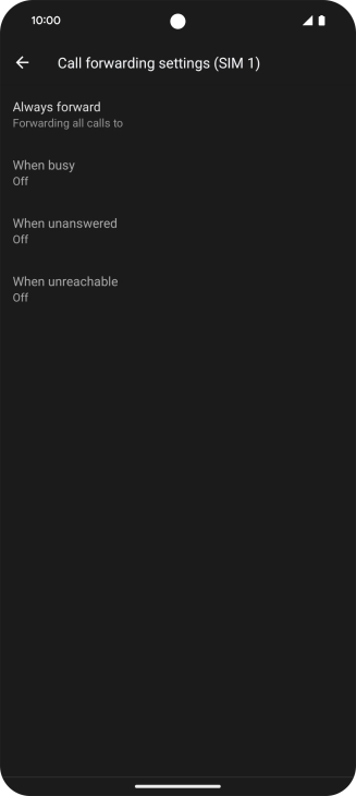 Press the required divert type.