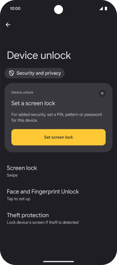 Press Face and Fingerprint Unlock.