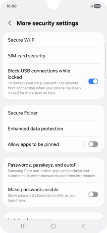 Press SIM card security.