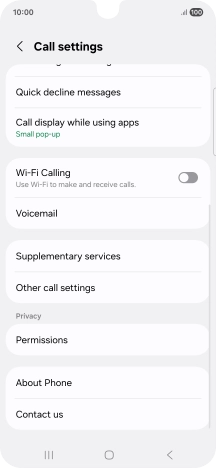 Press Supplementary services. Press Supplementary services.