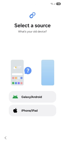 Press the required setting and follow the instructions on the screen to transfer the content from another phone.