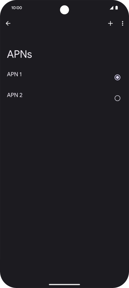 Press the field next to the data connection to activate it. Press the field next to the data connection to activate it.