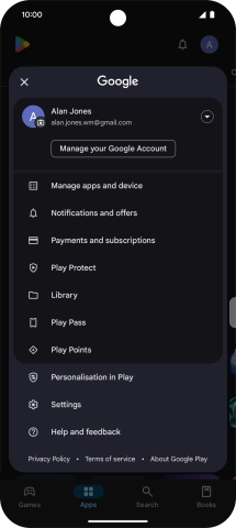 Press Manage apps and device.