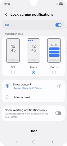 Press the required settings to turn them on or off.