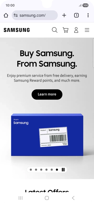 Press the menu icon.
