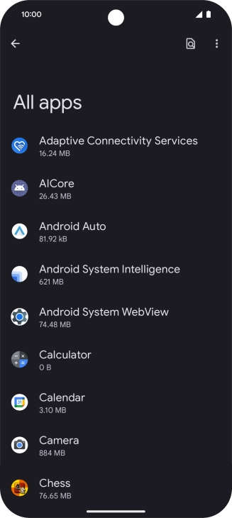 Press the required app. Press the required app.