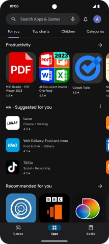 Press the profile icon.