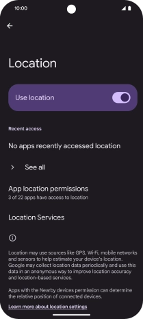 Press App location permissions.
