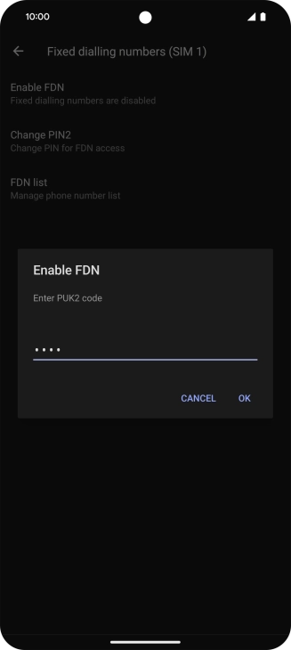 Key in your PIN2 and press OK.