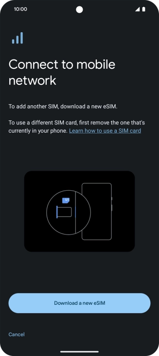 Press Download a new eSIM.