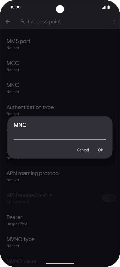 Key in 01 and press OK.