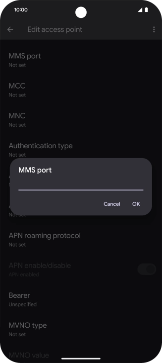 Key in 80 and press OK.