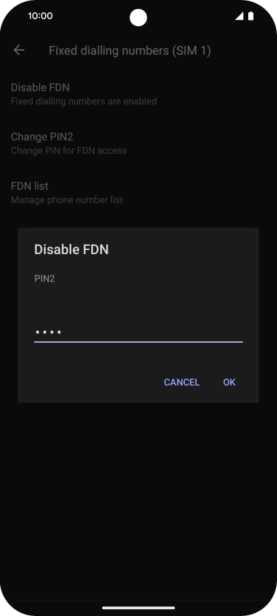 Key in your PIN2 and press OK.