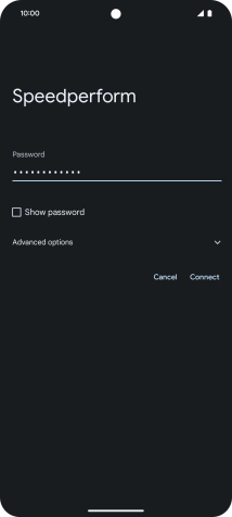 Key in the password for the Wi-Fi network and press Connect.