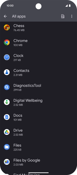 Press the required app. Press the required app.