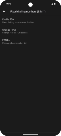 Press Enable FDN. Press Enable FDN.